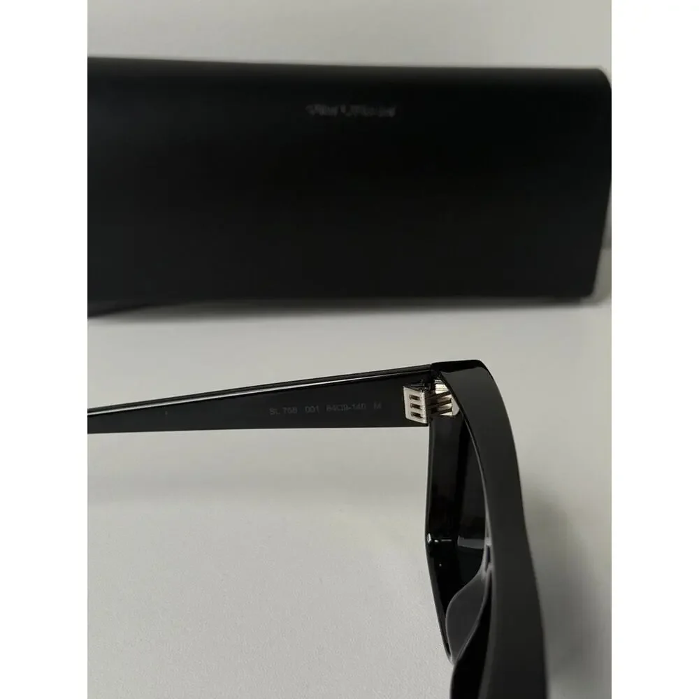 NEW Saint Laurent SL756 Black Flat Top Sunglasses $565